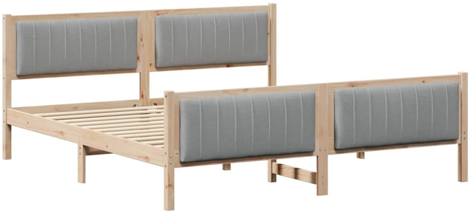vidaXL Bettgestell Braun und hellgrau 180 x 200 cm Massivholz Kiefer 3394303 Bild 1