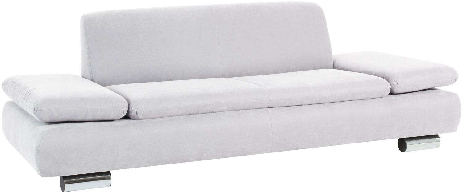 Sofa 2,5-Sitzer Kaye Bezug Veloursstoff Metallfuß verchromt / creme 23133 Bild 1