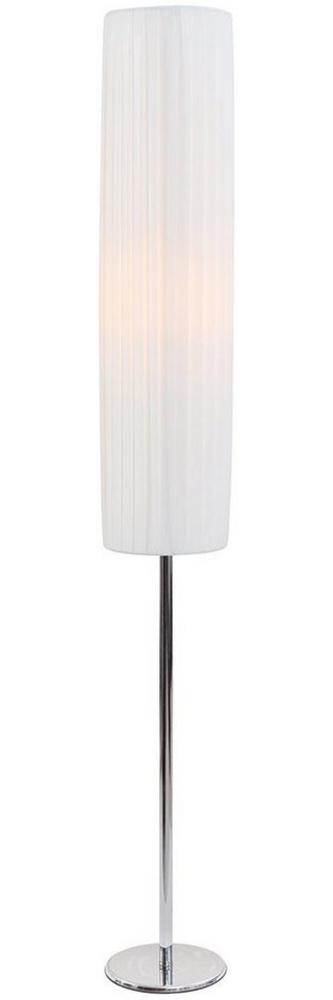 Stehlampe rund Edelstahl und Latex Weiß Bild 1