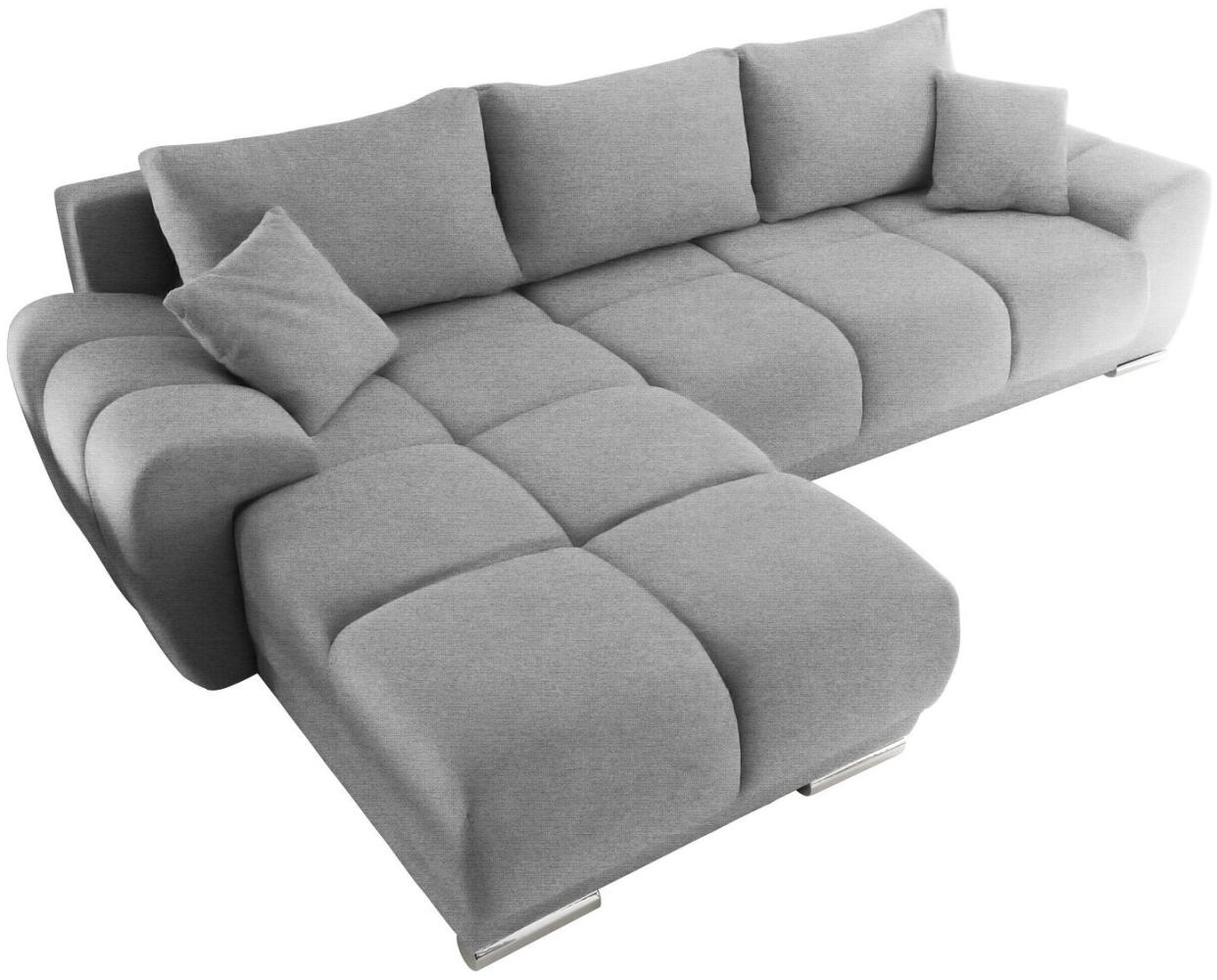 Stylefy Antalya Ecksofa Wasserdichtes Velours - PRIMO Hellgrau Links mit Schlaffunktion Bild 1