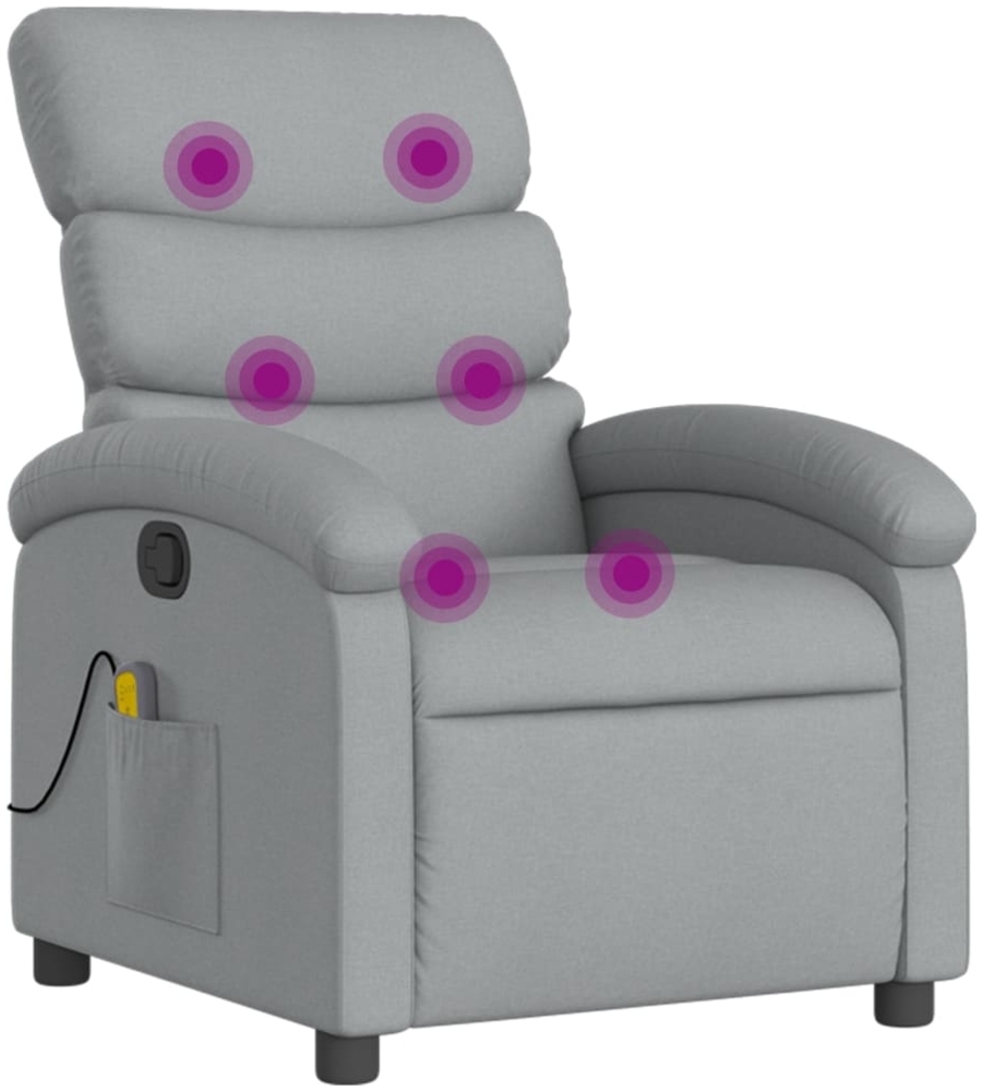 vidaXL Massage-Relaxsessel, hellgrauer Stoff 3205809 Bild 1
