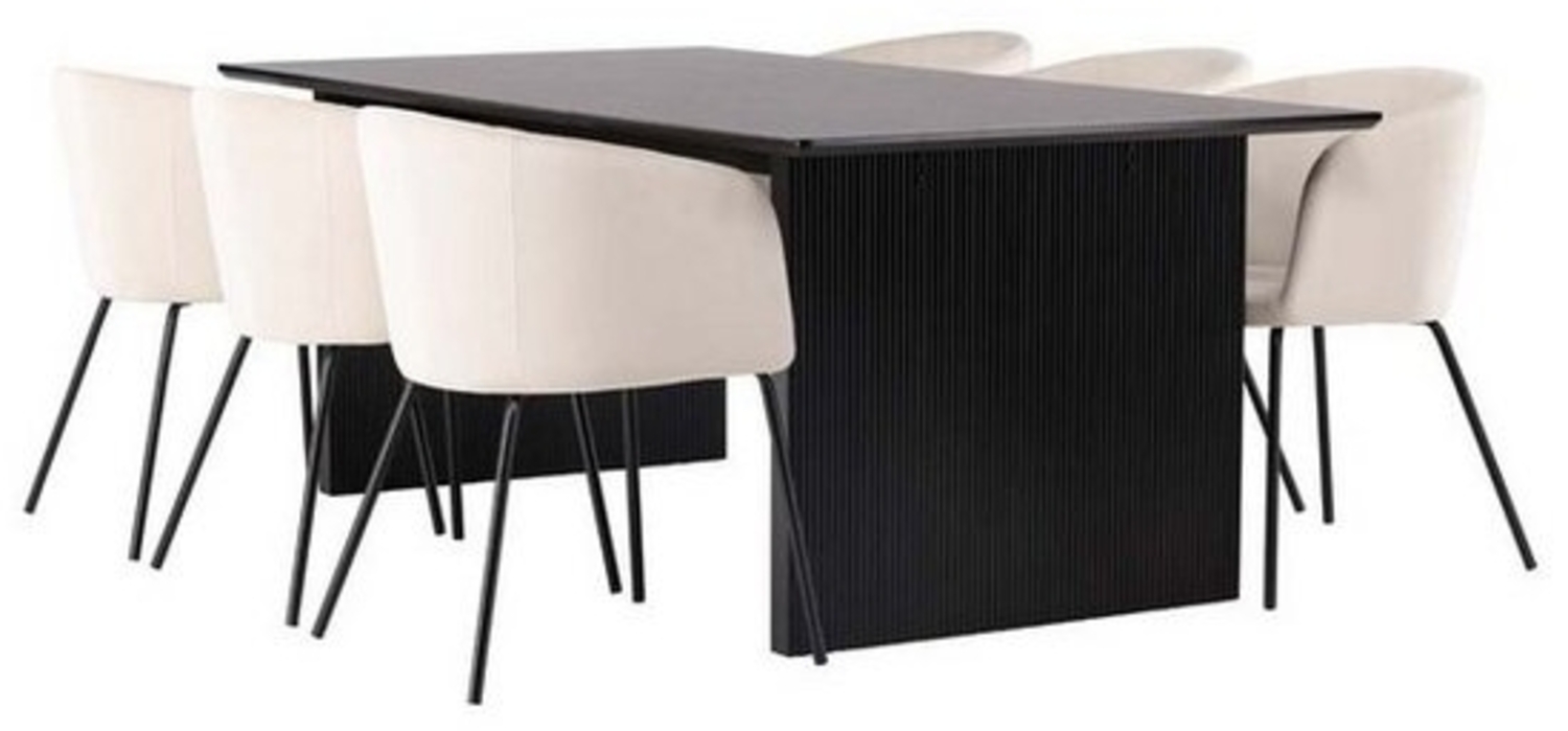 ebuy24 Essgruppe Vail Essgruppe Tisch schwarz und 6 berit Stühle be Bild 1