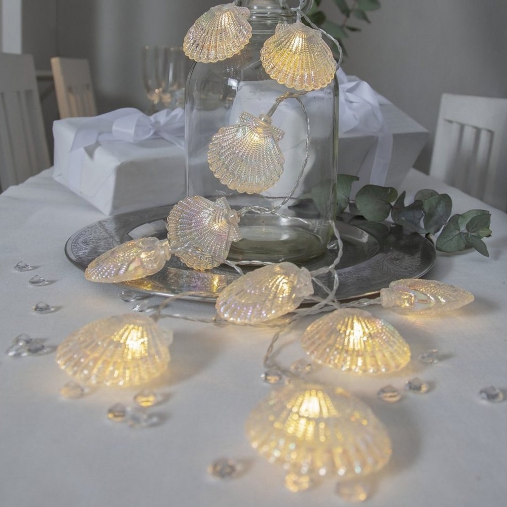 Star LED-Party-Kette 'Nacy', 10-TLG, transp. Muscheln, Bild 1