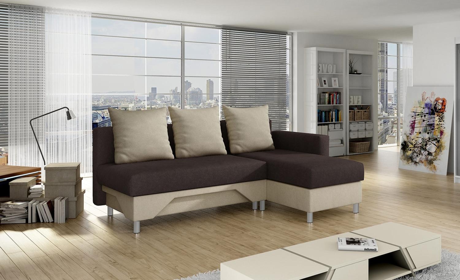 Ecksofa Tom, Seite: Rechts, Farbe: Alova 07 + Alova 68 + Alova 07 Bild 1