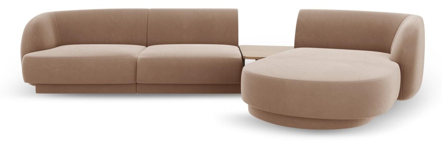 Micadoni Modulares Sofa Miley mit Recamiere 3-Sitzer Rechts Samtstoff Cappuccino Bild 1