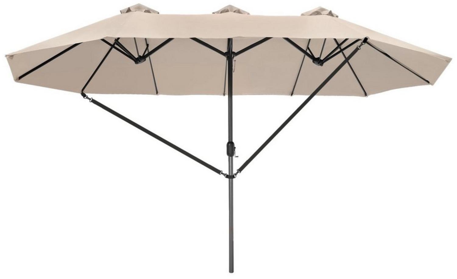 tectake Sonnenschirm Silia, geeignetes Set für Terrasse oder Garten, Parasol inkl. Windsicherung und Schutzhülle, 460 x 270 cm Bild 1