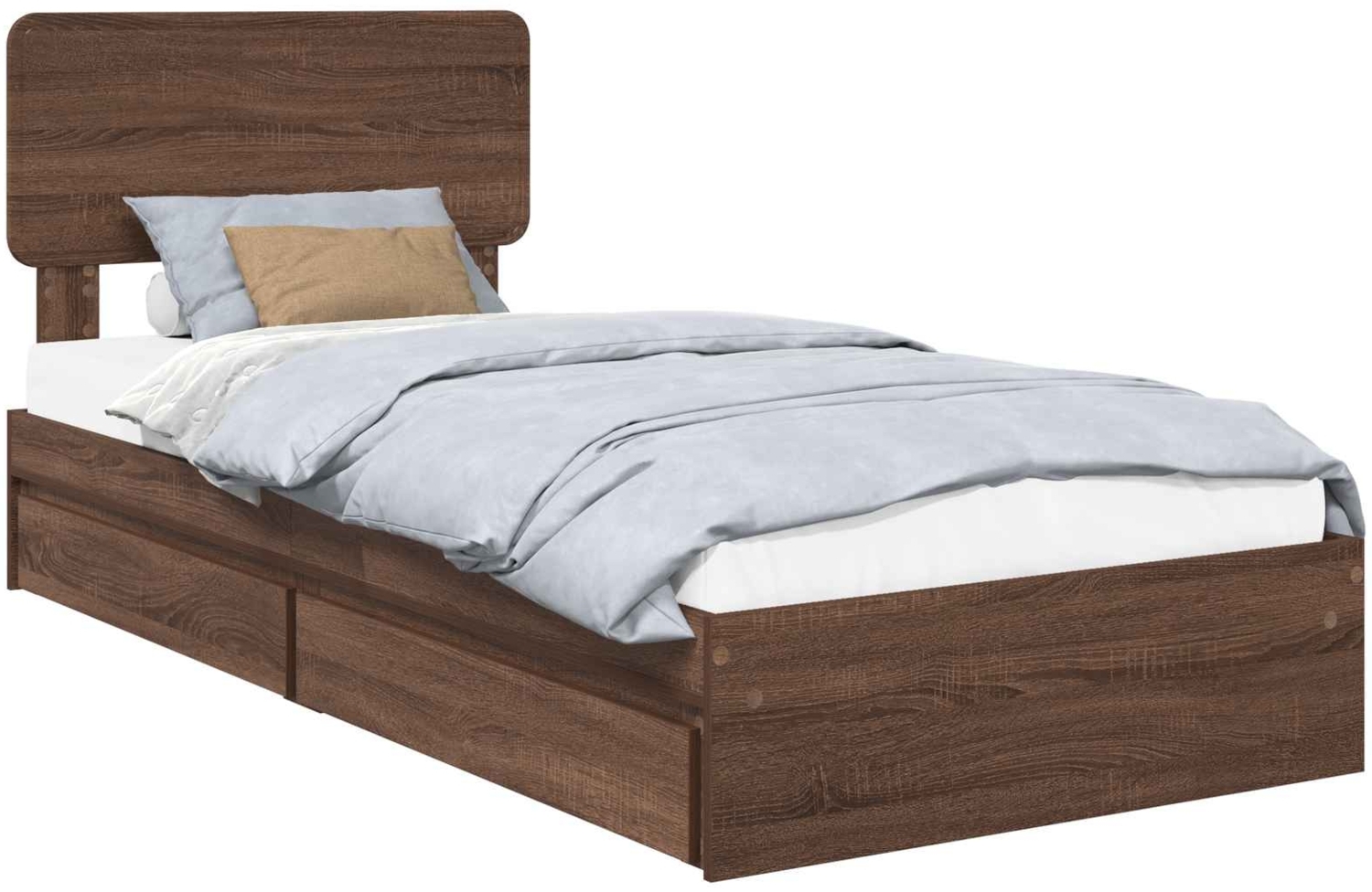 vidaXL Aufbewahrungsbett Braun Eichen-Optik 100x200 cm Holzwerkstoff 3412310 Bild 1