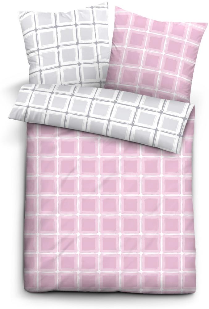 Castell Baumwoll Satin Bettwäsche 60889-111 Größe 135x200/80x80 cm rosé Bild 1