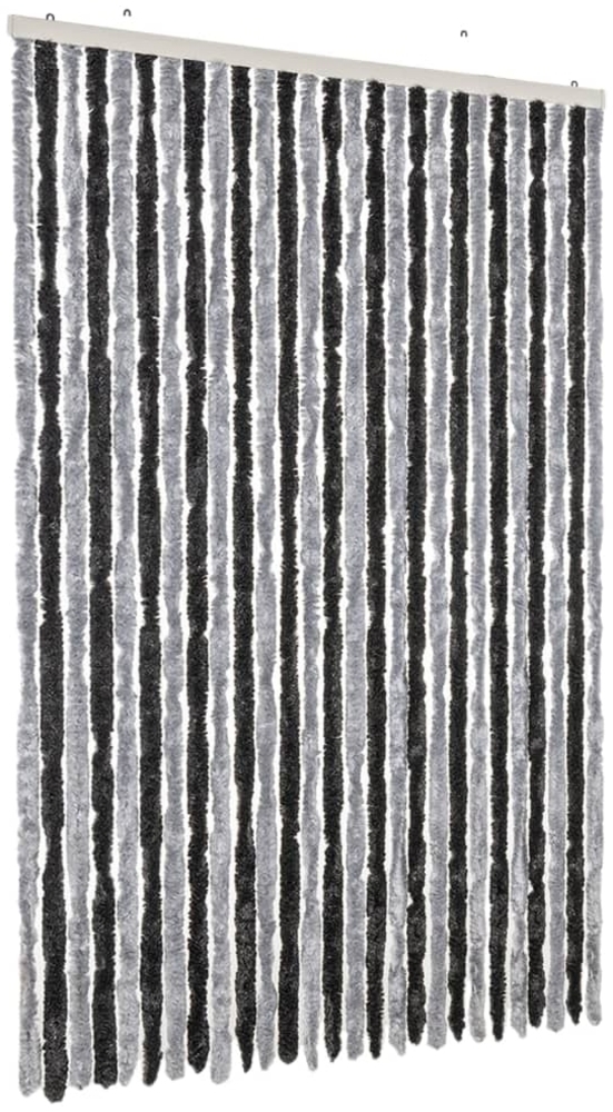 vidaXL Fliegenvorhang Grau und Schwarz 118x220 cm Chenille 4004881 Bild 1