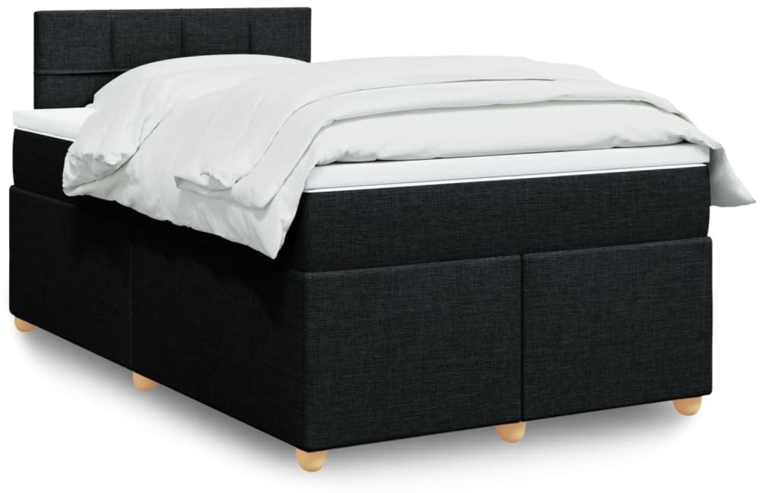 vidaXL Boxspringbett mit Matratze Schwarz 120x190 cm Stoff 3288921 Bild 1