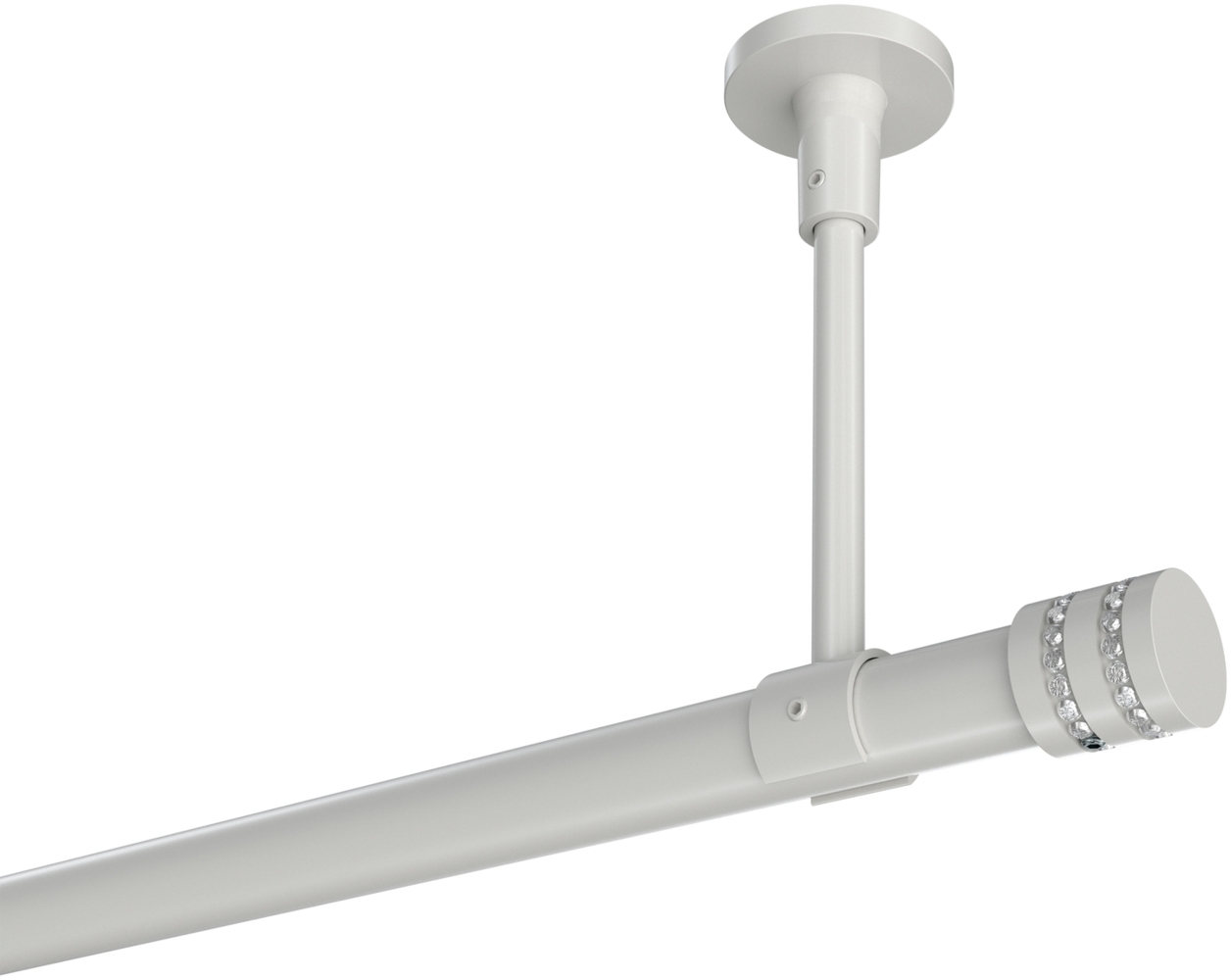 Gardinenstangen-Set Sonette Estana 320 cm (geteilt in 2 x 160 cm), 1-läufig, 20 mm Ø Weiß Bild 1