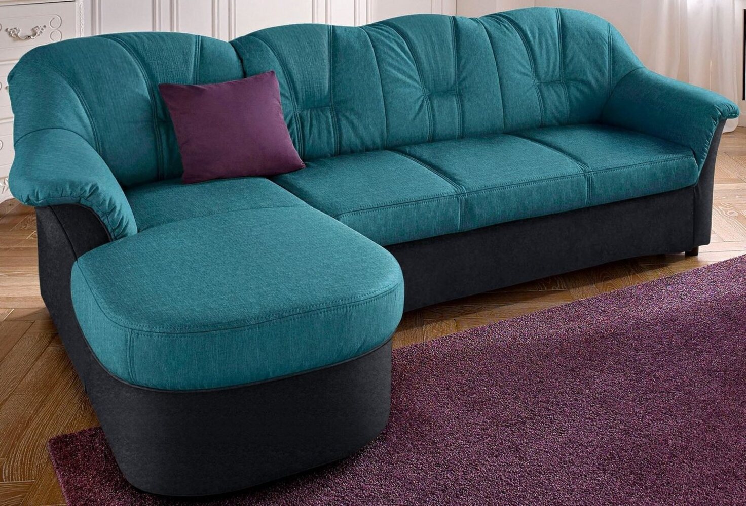 DOMO collection Ecksofa Flores Schlafsofa, B/T/H: 233/142/86 cm, L-Form, wahlweise mit Bettfunktion, wahlweise mit Federkern, auch in Leder Bild 1