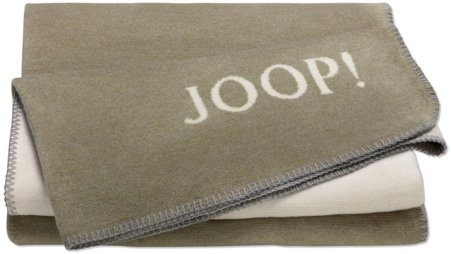 Joop! Wohndecke Kuscheldecke 150x200 cm Melange Doubleface oliv natur 781864 Bild 1