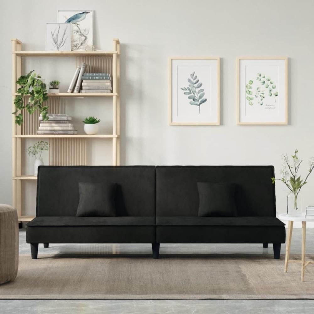 vidaXL Schlafsofa Schwarz Samt Bild 1