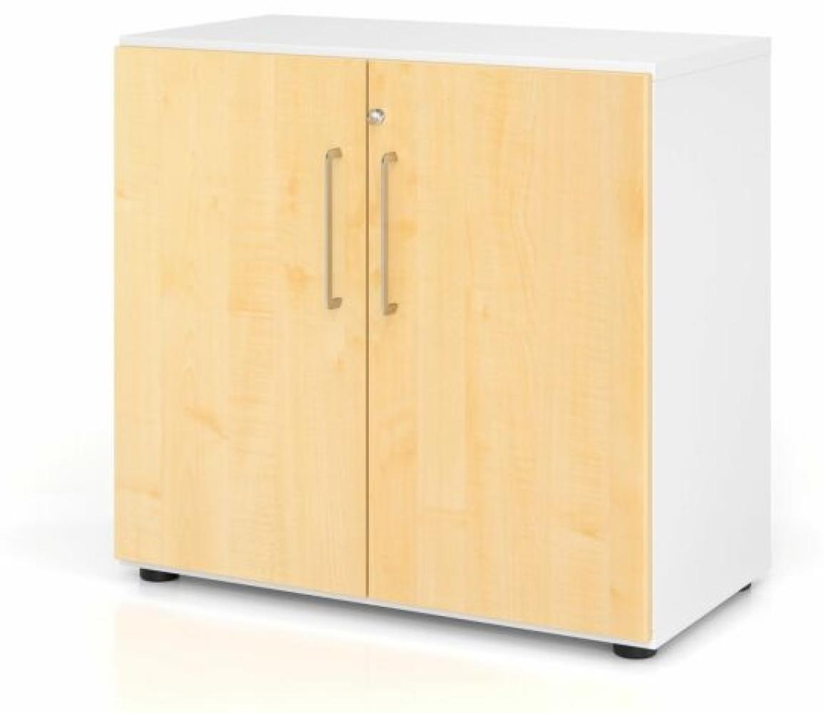 Serie 9' Schrank, Weiß/Ahorn, BxTxH 80 x 42 x 74,8 cm Bild 1