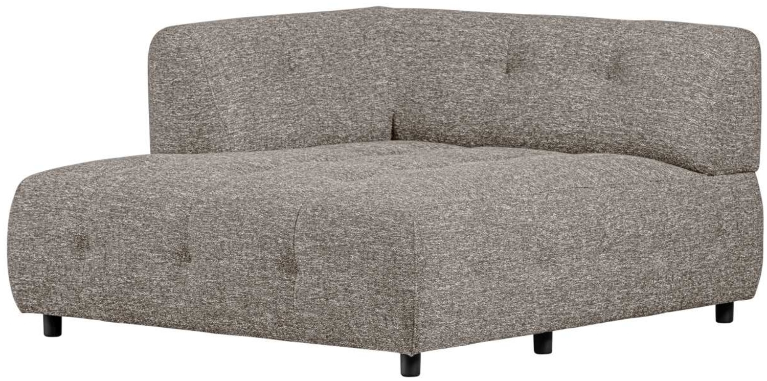 Modulsofa Louis Chaiselongue aus grobmaschigen Stoff Links, Braun Bild 1