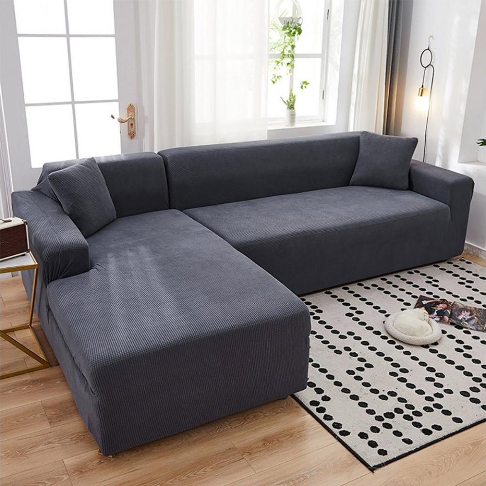 Powerwill Sofaschoner Sofabezug L Form,Sofa Überzug 4 Sitzer,Stretch Sitzkissenbezug, Couch Überwurfdecke Sofaschoner Sofaüberwurf Bild 1