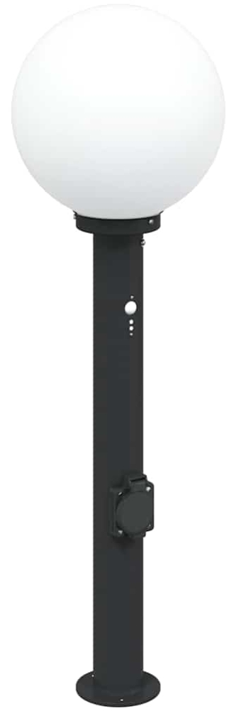 vidaXL Pollerleuchte mit Sensor und Steckdose 80 cm Schwarz IP44 4006123 Bild 1