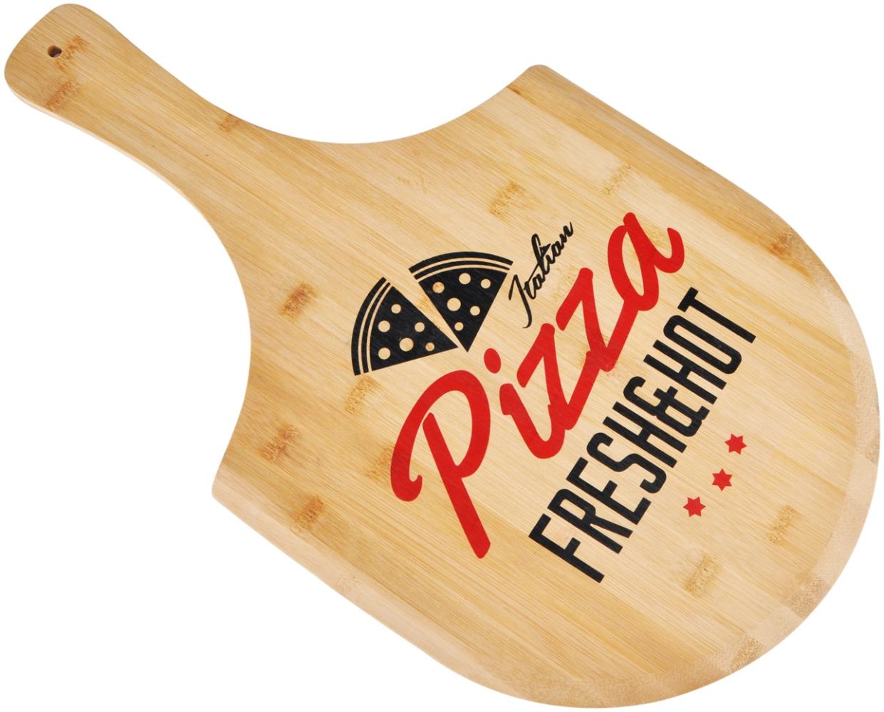 Pizzabrett Schneidbrett Servierplatte Pizza Platte Brett Teller aus Bambus Bild 1