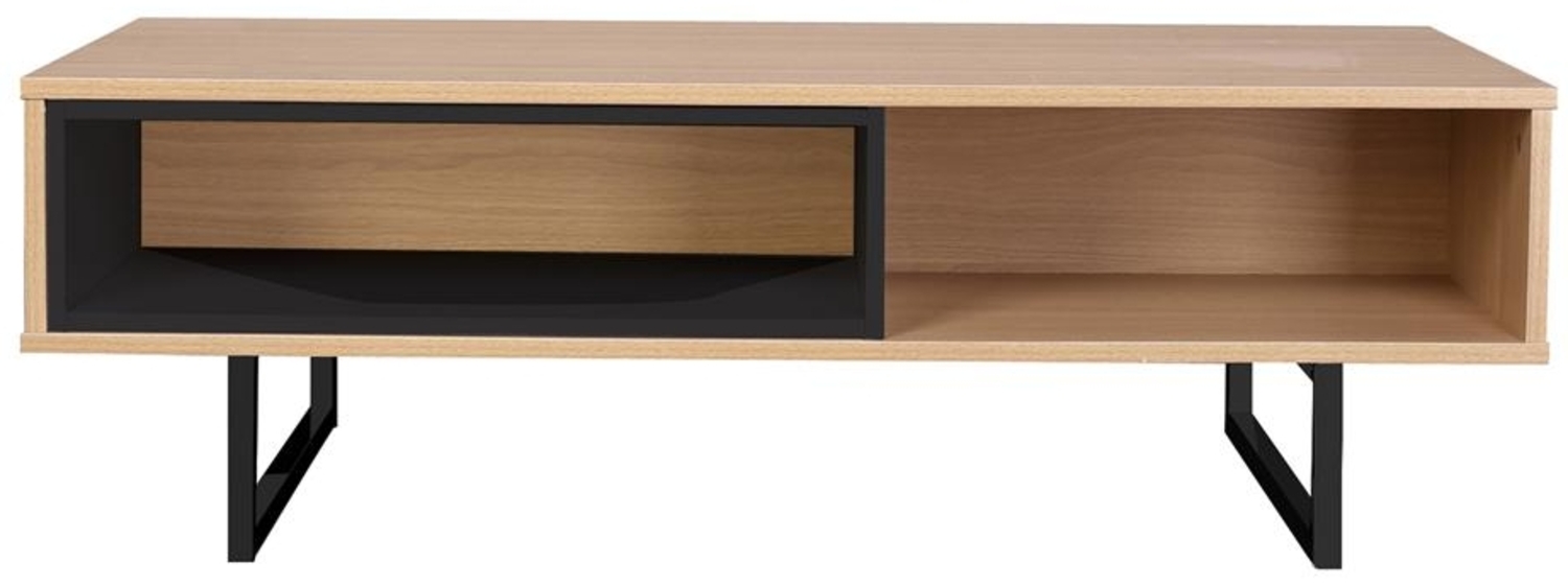 Couchtisch aus MDF mit Eiche-Dekor und Metall Natur 110x55 cm Bild 1