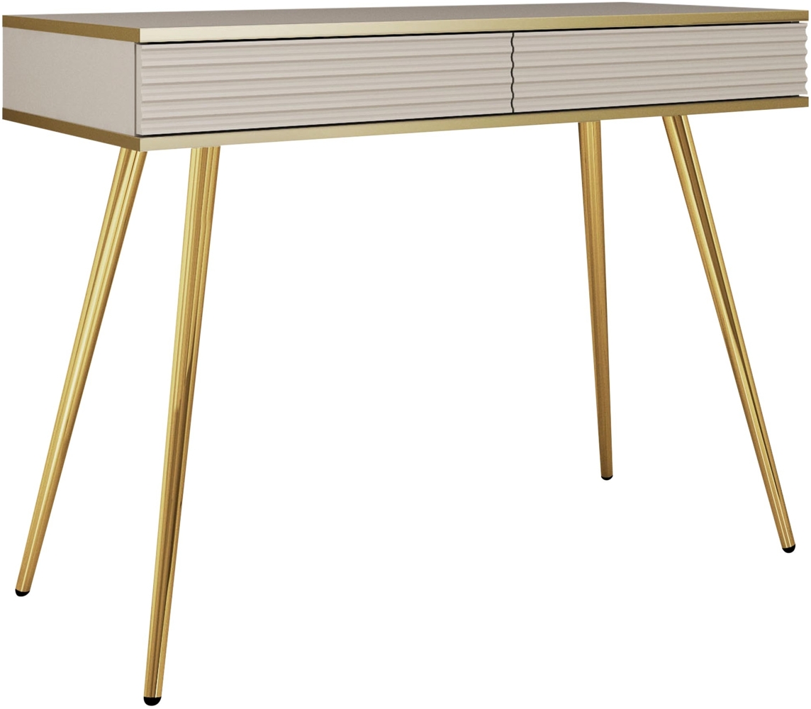 Schminktisch Orenate MDF T102 (Farbe: Beige / Beige + Gold) Bild 1