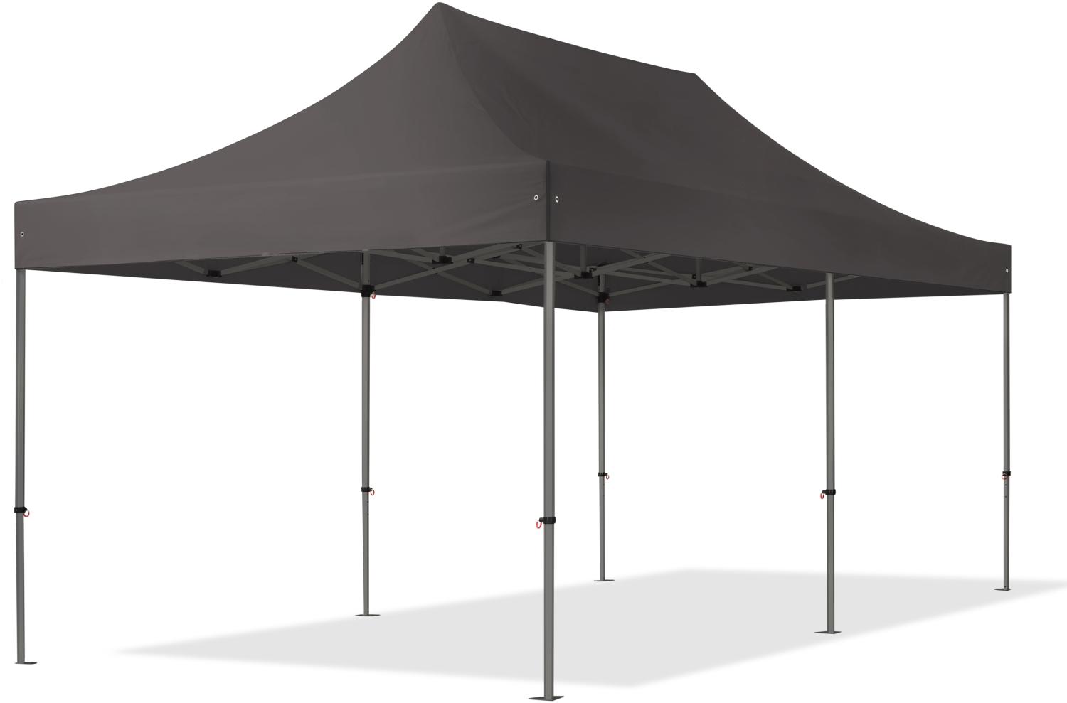 3x6 m Faltpavillon, PREMIUM Stahl 40mm, dunkelgrau Bild 1