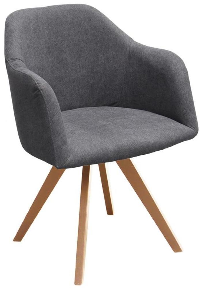 Drehsessel FARUM Stuhl Stoff anthrazit Eiche natur lackiert Bild 1