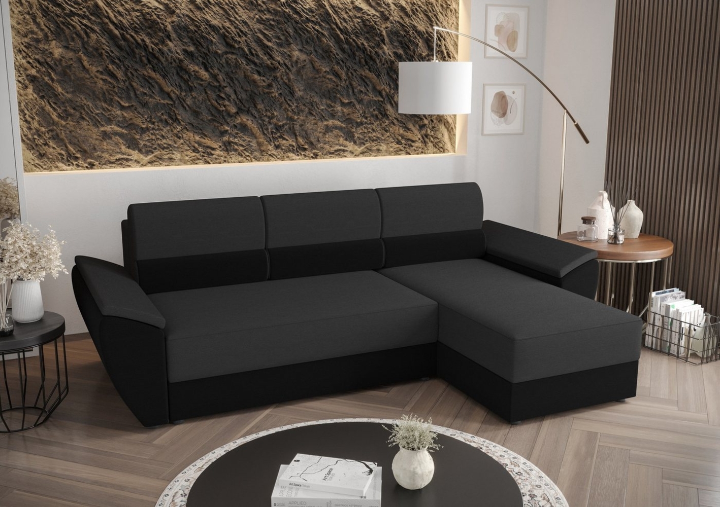 ALTDECOR Ecksofa REB-L2, Couch mit Schlaffunktion, Wohnzimmer - Wohnlandschaft Bild 1