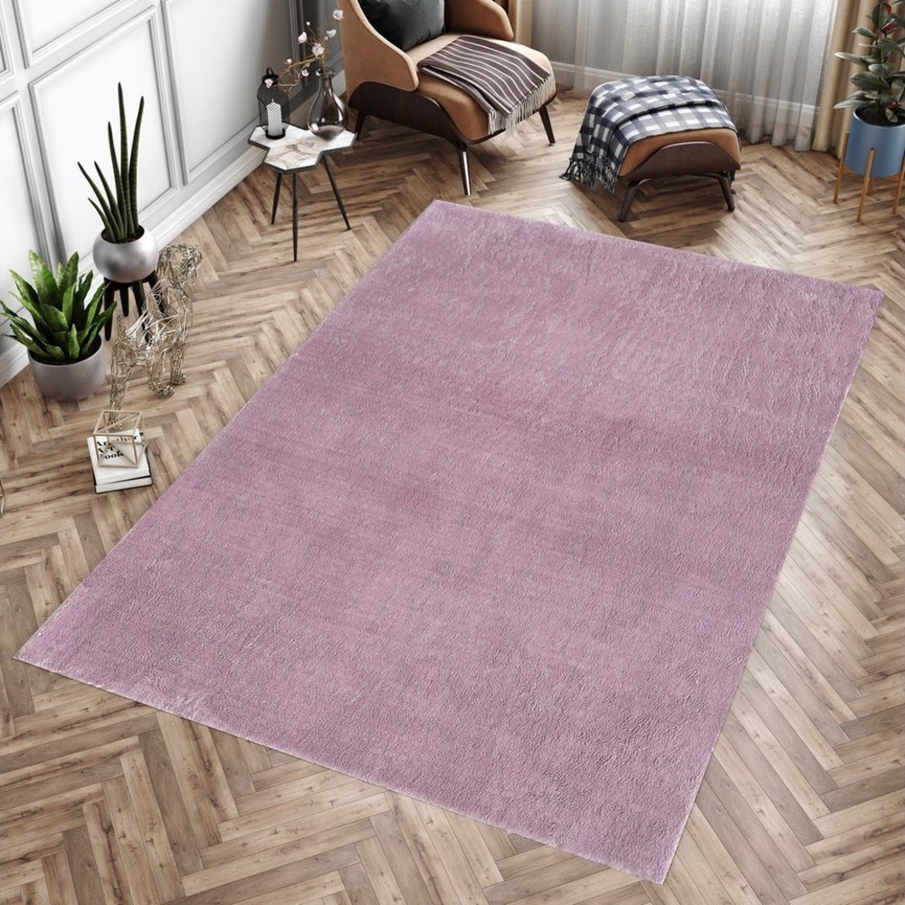 Carpettex Hochflor-Teppich Unicolor - Einfarbig, Rechteckig, Höhe: 25 mm, Teppich Wohnzimmer Einfarbig Weich Plüsch Modern Shaggy Bild 1