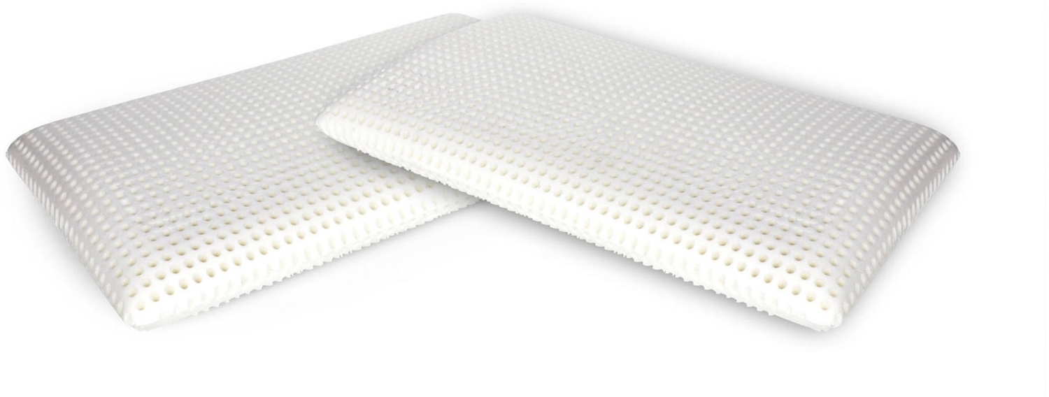 Dmora Set mit 4 Kopfkissen Menta, Bettkissen, Ergonomisches Produkt, Schlafzimmerkissen, Made in Italy, 70x39 h10 cm, Weiß Bild 1
