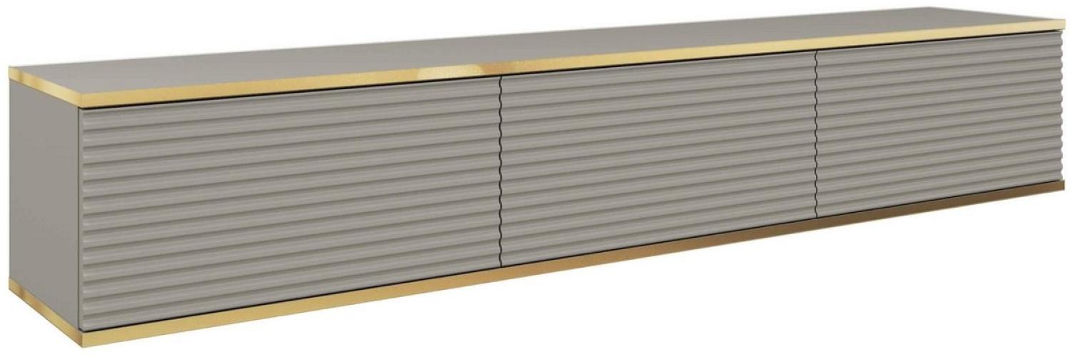 MOEBLO TV-Board Dayn RTV - 175 MDF (Lowboard Fernsehtisch TV Bank TV Tisch Fernseher Tisch TV Möbel, RTV-Schrank mit goldenen Einsätzen), (HxBxT):30x175x32cm Bild 1