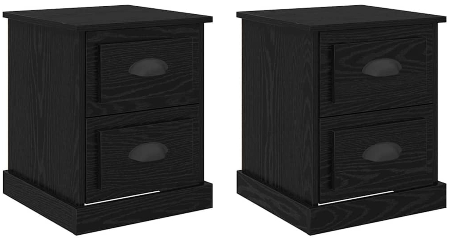 vidaXL Nachttisch 2 pcs Schwarz Eichen-Optik 39 x 39 x 47,5 cm 881333 Bild 1