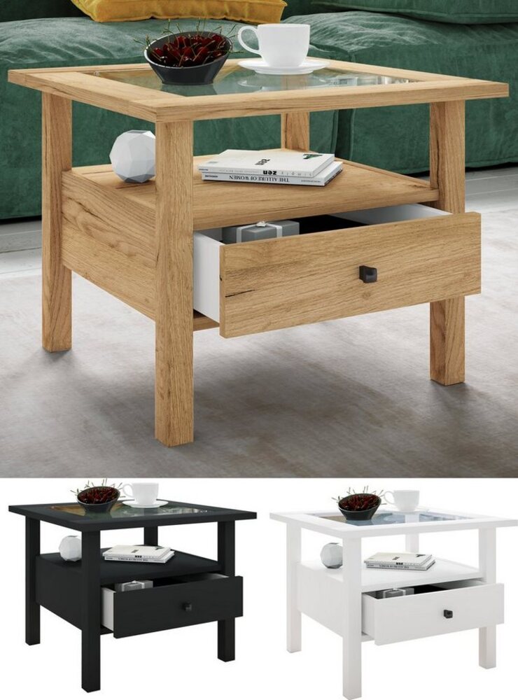 VCM Couchtisch Holz Sofatisch Couchtisch Schublade Lingis M Bild 1