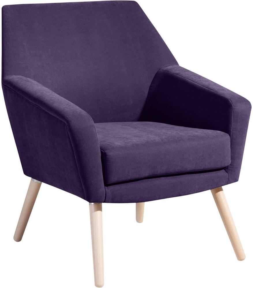 Sessel Kachka Bezug Veloursstoff Buche natur / violett 21081 Bild 1