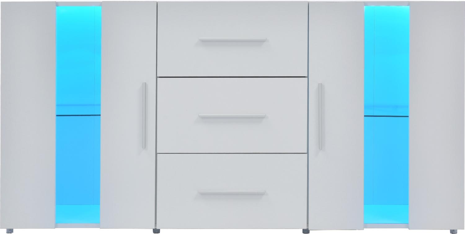 Merax Sideboard Kommode TV-Schrank, Lowboard, mit 16 Farben LED-Leuchten für Esszimmer Wohnzimmer,140*35*70cm Bild 1