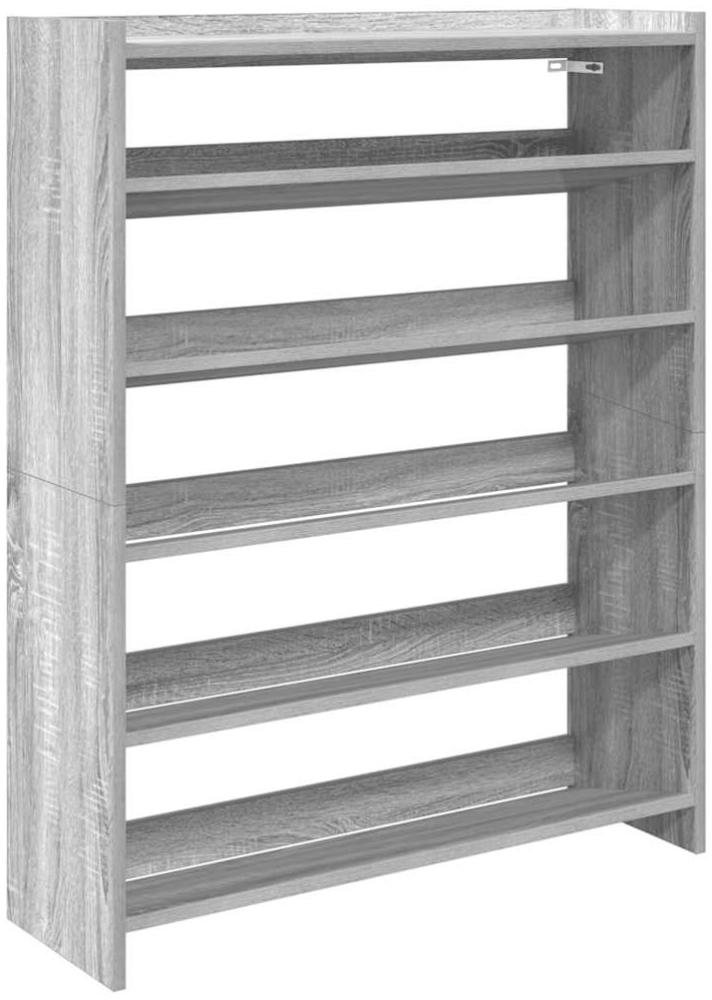 vidaXL Schuhregal Grau Sonoma 80x25x100 cm Holzwerkstoff 859901 Bild 1