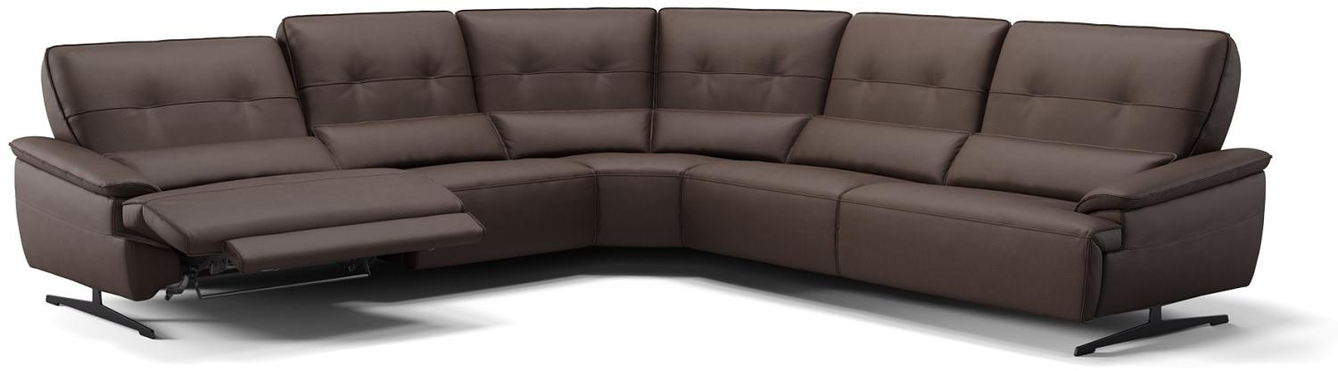 Sofanella Wohnlandschaft PERLO Ledercouch Ecksofa Eckcouch in Braun M: 312 x 312 Breite Bild 1