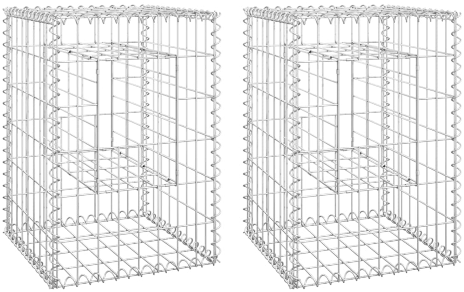 vidaXL Gabionensäulen 2 Stk. 40x40x60 cm Eisen 151259 Bild 1