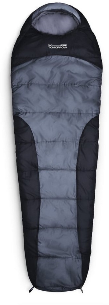 Lumaland Mumienschlafsack Where Tomorrow Camping Schlafsack mit Tasche, wasserabweisend Wärmekragen atmungsaktiv 230x80x55 Bild 1