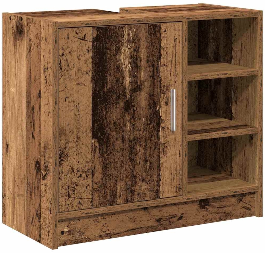 vidaXL Badezimmerschrank mit Tür Altholz 63 x 29 x 55 cm Holzwerkstoff 869212 Bild 1