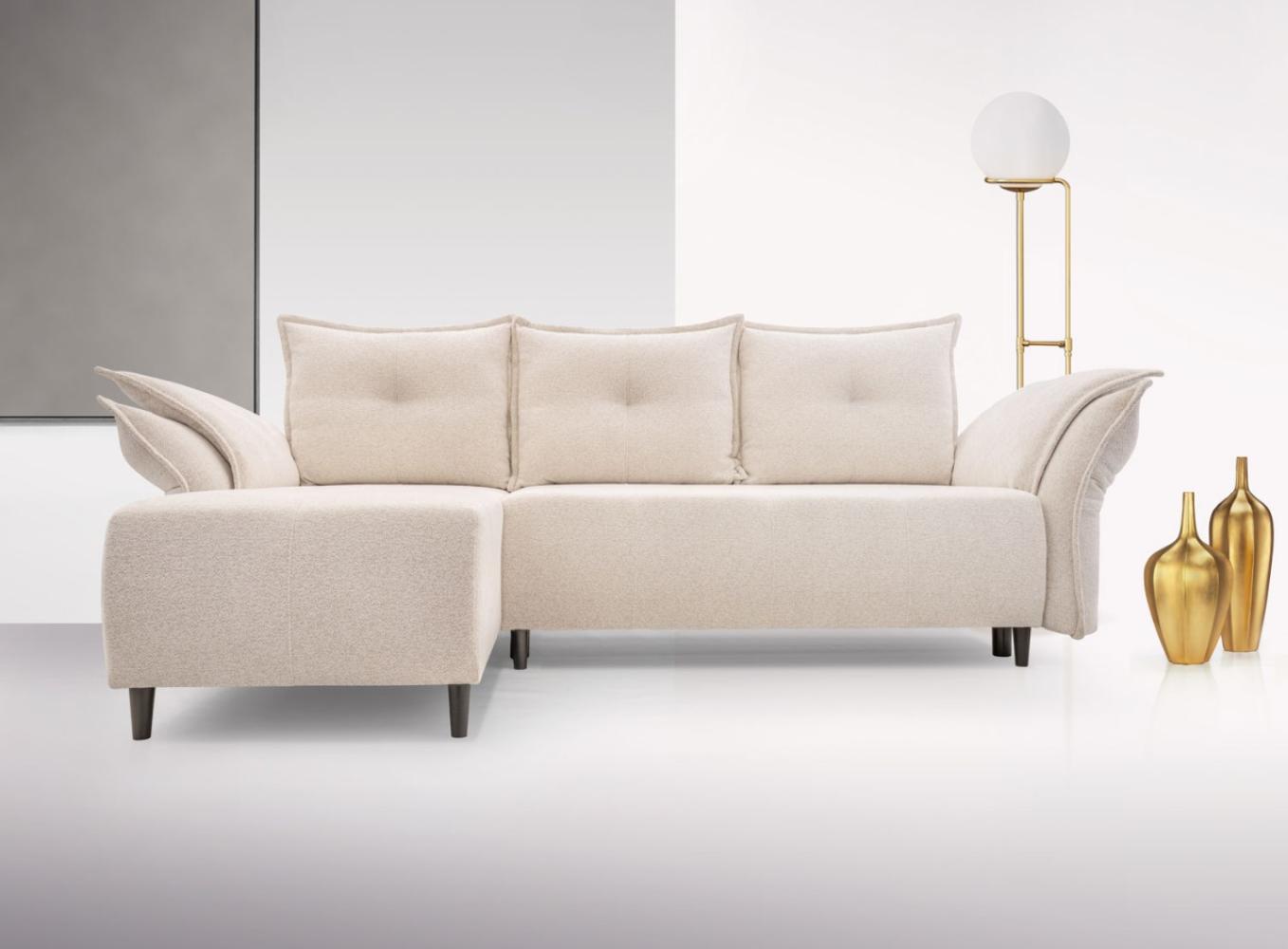 Ecksofa Eckcouch Napoli Raven 22 Creme Ottomane links Bild 1