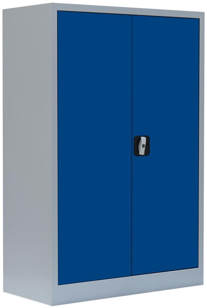 Stahl-Aktenschrank Metallschrank abschließbar Büroschrank Stahlschrank 120 x 92,5 x 42,2cm Grau/Blau 530321 Bild 1