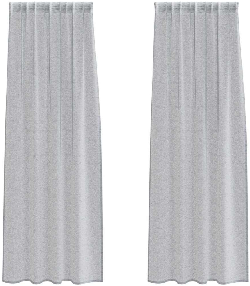 vidaXL Voile-Vorhang 2 pcs Dunkelgrau 260 x 140 cm Polyester 4108031 Bild 1