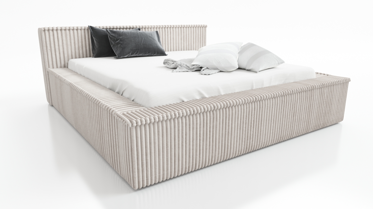 A&J MöbelLand 'Rio' Polsterbett, Hellbraun, 120x200 cm Bild 1