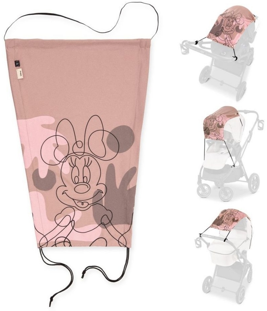 Hauck Kinderwagen-Sonnenschutzhülle Disney - Minnie Mouse Rose, Sonnensegel für Kinderwagen Buggy Sonnenschutz Sonnenverdeck Babywanne Bild 1