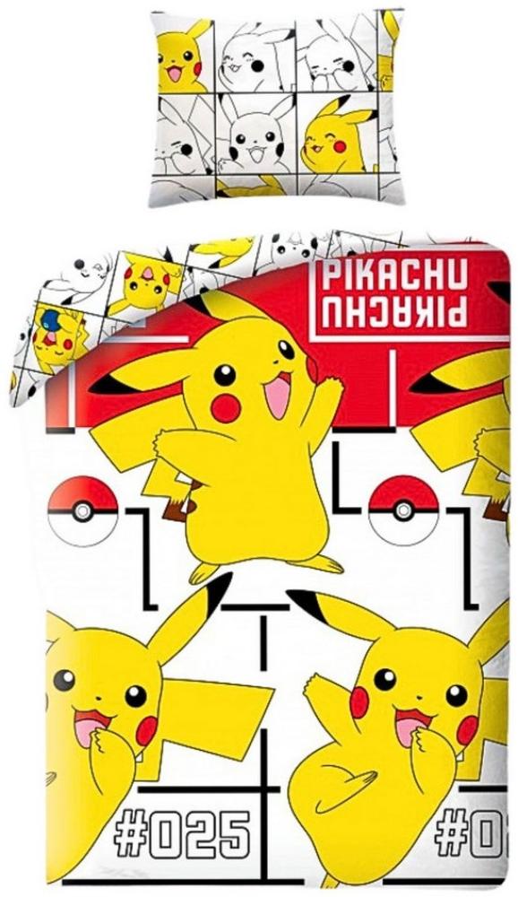 POKÉMON Kinderbettwäsche Pikachu, Baumwolle, 2 teilig, Wendebettwäsche 135-140 x 200 cm Bild 1