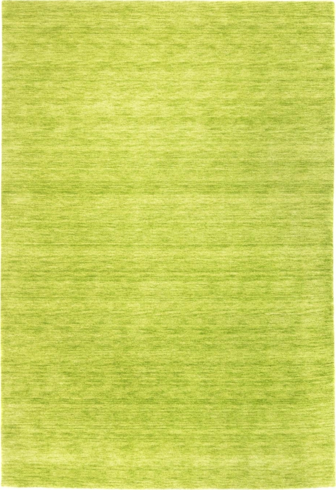 Morgenland Gabbeh Teppich - Uni - rechteckig - 300 x 250 - Lindengrün Bild 1