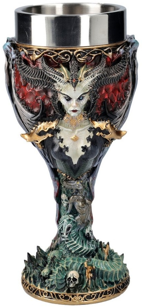 Figuren Shop GmbH Becher Kelch Diablo IV - Lilith - Nemesis Now - Game Merchandise Dekoration, Kunststein (Polyresin), Edelstahl Bild 1