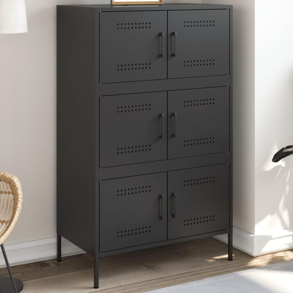 vidaXL Highboard Schwarz 68x39x113 cm Stahl 842958 Bild 1