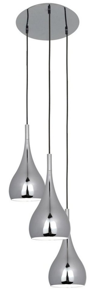 näve Pendelleuchte Retro, ohne Leuchtmittel, 3-flammig Hängeleuchte, Pendelleuchte, 3xE27, Farbe: chrom Bild 1